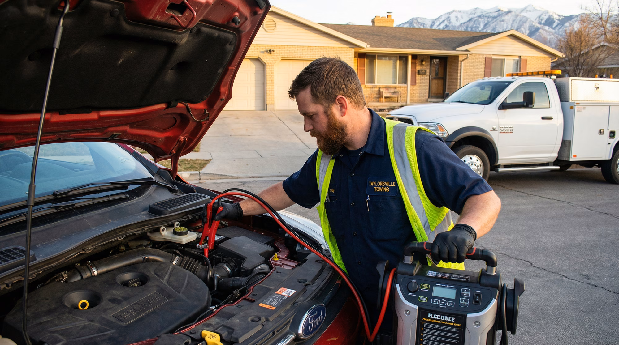 Jump start service reviving dead battery in Taylorsville Utah
